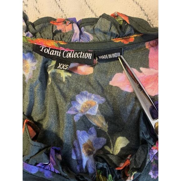 Women’s Medium Tolani Collection Colorful Floral Shirt xxs - Picture 3 of 5